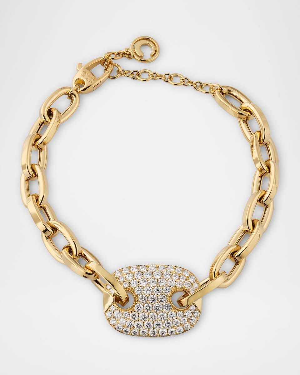 18K Yellow Gold Crivelli Pave Diamond Link Bracelet